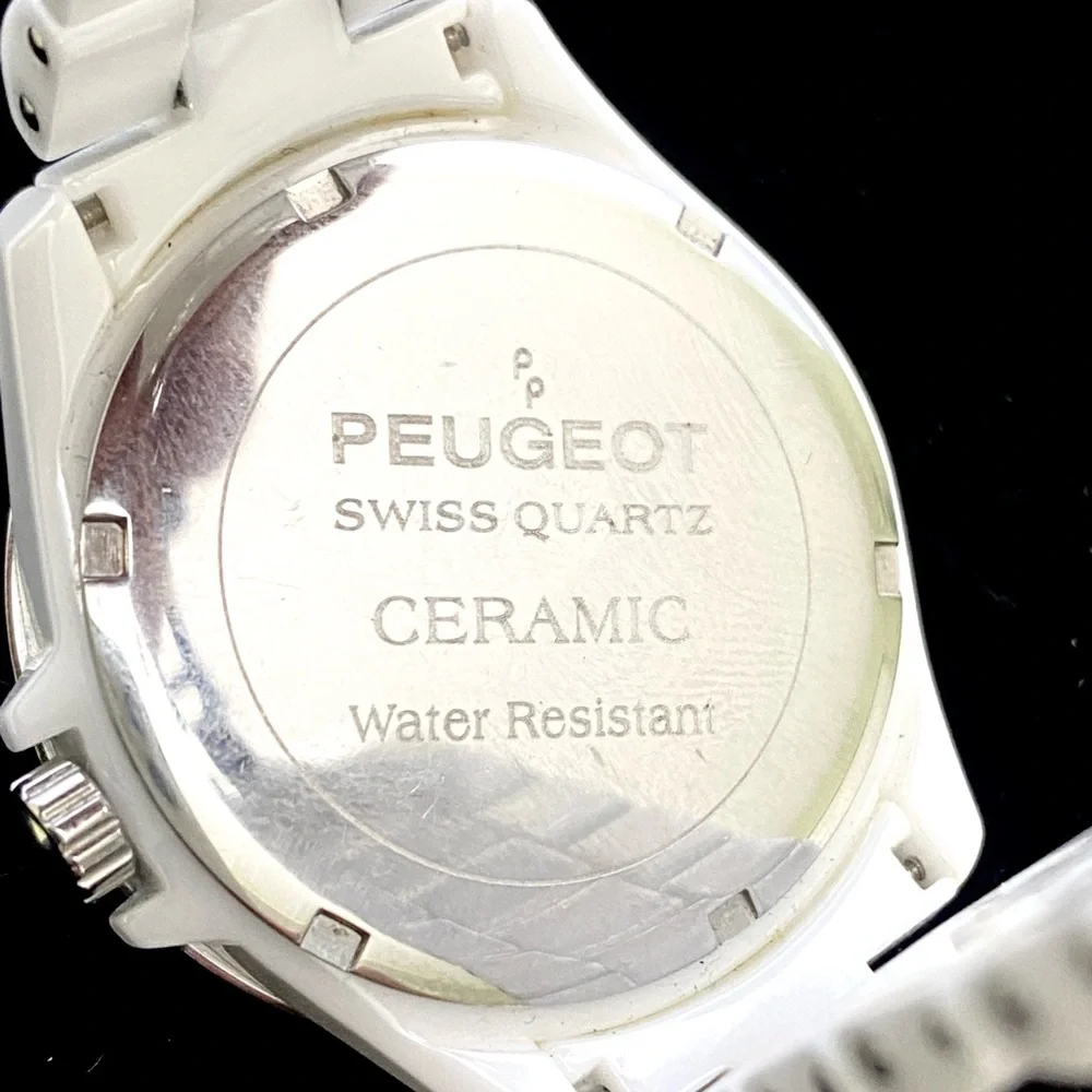 Peugeot Women's White Ceramic Crystal Wrist Watch 36mm